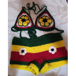 crochet shorts and bra top set