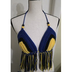 crochet fringe bra top