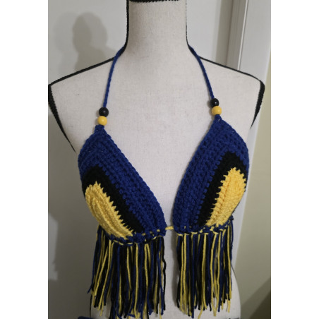 crochet fringe bra top