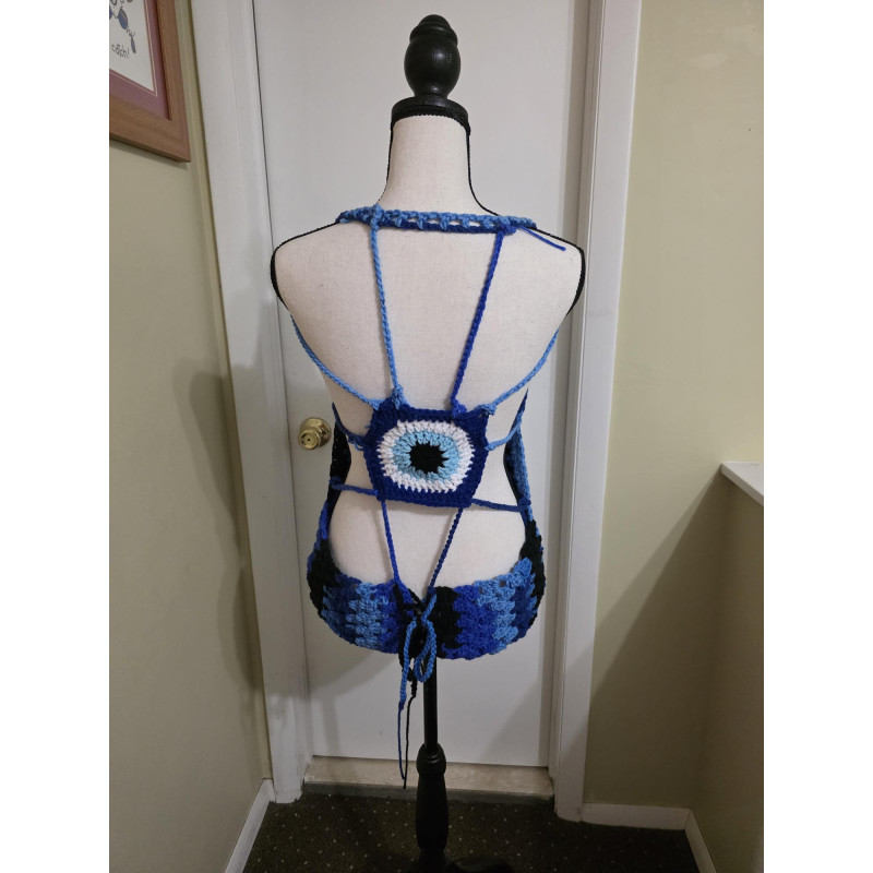 crochet evil eye top