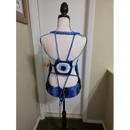 crochet evil eye top