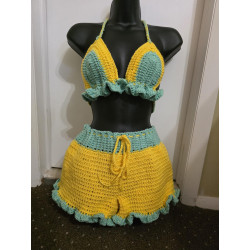 ruffle shorts and bra top set