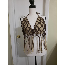 fringe net bra top crochet